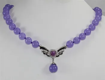 Wholesales -Šperky fialová Jade perličiek & efektné dizajn prívesok náhrdelník dobré