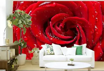 3d izba tapety vlastné nástenné non-tkané obraz, super red rose Gauč, tv joj, nástenné maľby foto tapety na steny