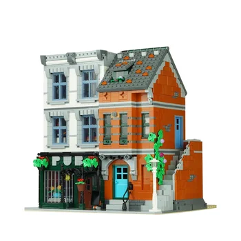 MOC Architektúry Modulárny Pub MOC-53879 Diy Stavebné kamene, Tehly Tvorca Street View Hračky Pre Deti detský Dary