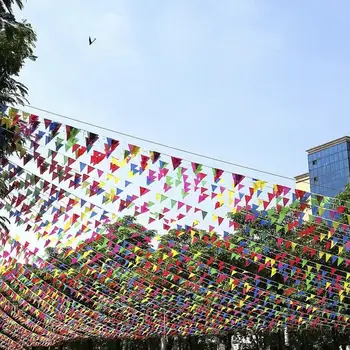 100m Svadobné Festival Pennant String Banner Buntings Farebné Vlajky pre Festival Party Dovolenku Dekorácie Vianočné Popruh