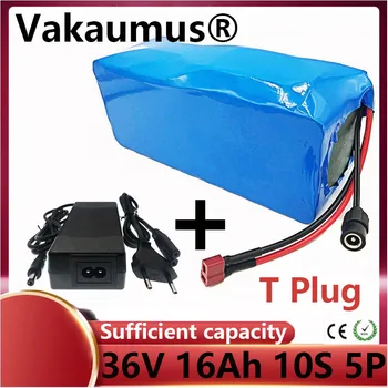 Rýchle dodanie 36V Lítium Batéria s BMS T plug 10s5p 18650 16ah silný batérií pre elektrické kolo klince escooter VAKAUMUS