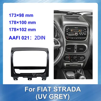 2 Din autorádia Fascia pre FIAT STRADA UV sivého Auta DVD Panel Refitting do Auta Audio Rámu Špeciálne Dash Sklon K Rámu DARK SILVER
