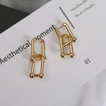 Lateefah 2020 Nové Trendy Nepravidelný Hladké Interlock Náušnice Jednoduchý Dizajn Geometrické Náušnice Pre Ženy, Dievča Strany Šperky Darček