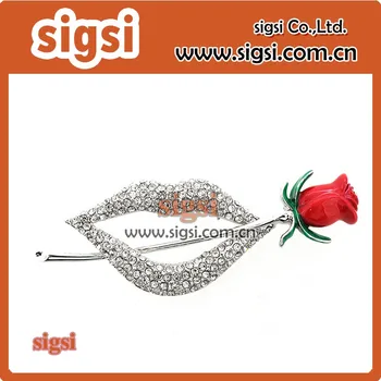 Populárne crystal drahokamu pery s rose brošňa na valentína