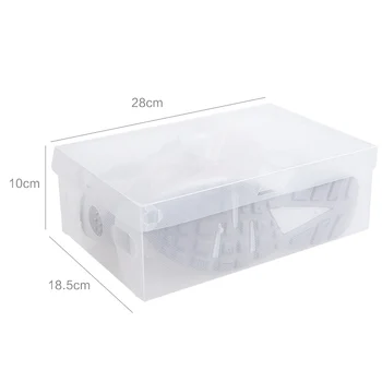 Jednoduché, transparentné topánky box skladací obuvi úložný box 10 ,balenia domov zosilnené plastové prachotesný moistureproof obuvi box