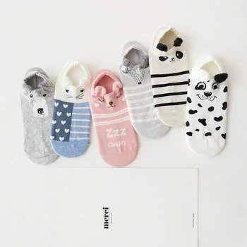 Baby Dievčatá na Jar a v Lete Legrační Karikatúra Zvierat Ponožky Deti Roztomilý 3D Ucho Krátke Bavlnené Ponožky