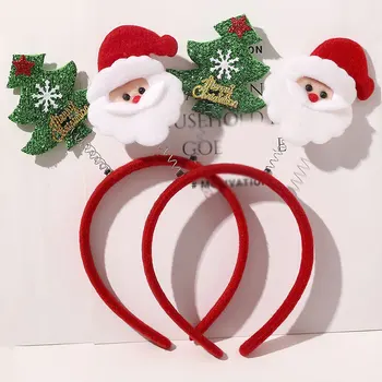 Ženy Hairbands Vianoce, Vianočný Večierok Vlasy Príslušenstvo Santa Claus Strom Vlasy Hoop Plyšové Hubky Hairbands Hlavu Hoop Cartoon Hlavový Most
