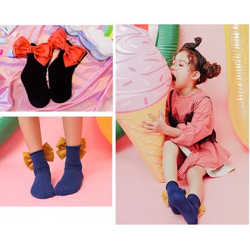 Veľký Luk Prehrabať Členok Krátke Ponožky Candy Farby Deti Princezná Ponožky Veľké Dievčatá Tenisky Ponožky Dojčatá