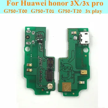 Originálne USB Nabíjací Dok Port Flex Kábel Pre Huawei Honor 3X G750-T00 konektor Nabíjačky s Mikrofónom Doske Modulu