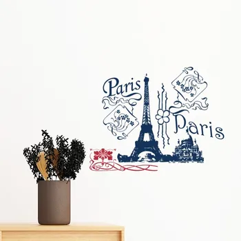 Eiffelova Veža Francúzsko Paríž Line Kreslenie Odnímateľné Steny Nálepky Umenie Obtlačky nástenná maľba DIY Tapety pre Izba Odtlačkový