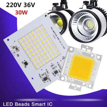 LED Fazuľa 30W Čip Light-emitting diode AC36V Floodlight Typ A / B 220V Smart IC Led Lampa Pre Spotlight Downlight DIY Osvetlenie