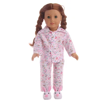 Bábika Šaty Cute Doll Ružové Pyžamo Série Pre 18-Palcové American Doll Dievčatá A Nové Narodené Dieťa Pre 43 Cm Príslušenstvo,Našej Generácie