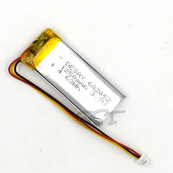 3,7 V 682052 1250mAh Nabíjateľná Li-polymer Lithium Lipo Li-ion-Článková Batéria Pre Tablety Digitálne Nastavenie PSP MP5 GPS, Bluetooth