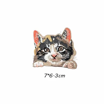 Nové Anime Mačka Patch Výšivky Odznak Vrecku Nášivka Patch Roztomilý Lacné Vyšívané Žehlička na Cartoon Škvrny na Oblečení Nálepky
