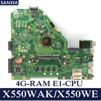 KEFU X550WAK Notebook základná doska pre ASUS X550WAK X550WA X550WE X550W pôvodnej doske 4G RAM E1-CPU