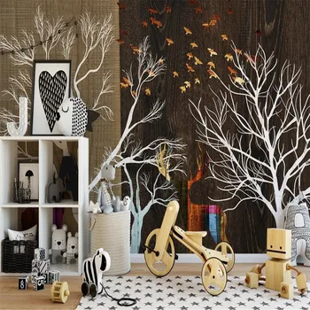 Milofi Vlastné 3D Tapeta nástenná maľba Severské Drevo Obilia Obývacia Izba, Spálňa Pozadí Dekorácie nástenná maľba Tapety