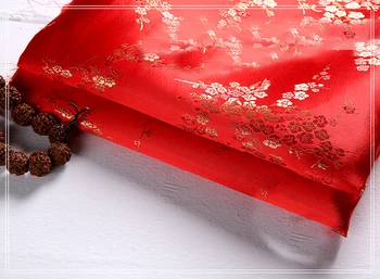 90cmx100cm červený kvet žakárové gobelín satin žakárové tkaniny Tkaniny posteľná bielizeň patchwork tkaniva bytový Textil Šitie