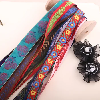 1YARD 1,5 CM Farebné listy, pásy, kvet a kvet, etnické páse s nástrojmi, etnické záclony, dekoračné závesy, čipky odevy.