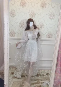 Princezná lolita šaty, sexy troch-dimenzionální kvet oka kawaii šaty rameno viktoriánskej šaty gothic lolita op loli cosplay