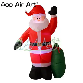 Vysoko kvalitný vzduch vháňaný Vianoce, Santa Claus s darčekové tašky nafukovacie Vianočné ozdoby