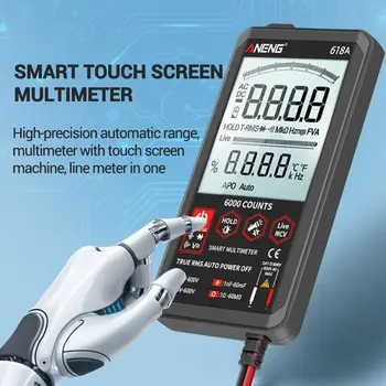 618A Digitálny Multimeter Profesionálne Smart Touch DC Analógový True RMS Auto/Manual Tester Tranzistor Testery Meter
