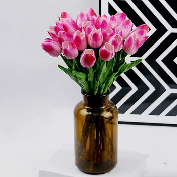 Fialové Tulipány Umelé Kvety, Svadobné Kytice, Svadobné Party Home Office Dekorácie(30Pcs)