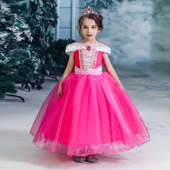 Dievča Princezná Šaty pre deti Aurora Šaty Cosplay Šípková Ruženka Kostým Deti Strany Nóbl Oblečenie Halloween Šaty
