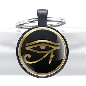 Eye Of Horus Symbol Sklo Cabochon Kovový Prívesok Prívesok Prívesok Na Kľúče Šperky, Darčeky