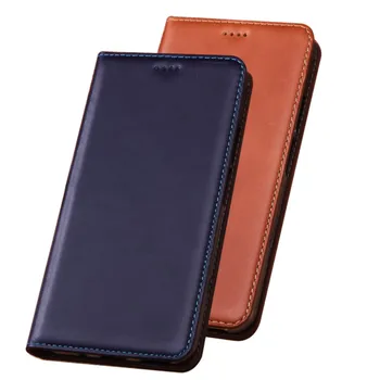 Prírodné kožené peňaženky telefón prípade karty vrecko, puzdro pre Nokia 7 Plus TA-1062cover pre Nokia 7 flip cover prípadoch magnetické coque