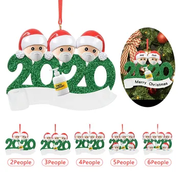 2020 Karantény, Vianočné Dekorácie, Závesné Prívesok DIY Darček Prívesok Santa Claus S Maskou Sanitized, Vianočné Ozdoby Zariadených izbách