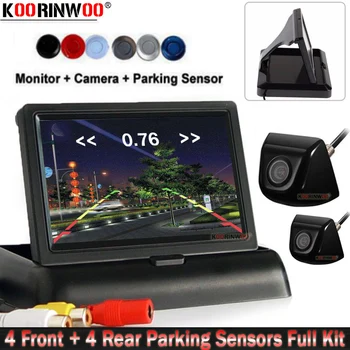 Koorinwoo Video Systém Auto Parkovacie Senzory 8 Hlásenia 4.3