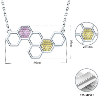 925 Sterling Silver Chemické Molekulárnej Prívesok Náhrdelník s Šumivé Farebnými Zirkónmi 2020 Žien Nádherné Šperky
