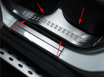 Vhodné NA Nissan X-TRAIL-2016 Nehrdzavejúcej vnútorné Dvere Šúchať Parapetné Dosky Krytu Sklon vo vnútri Dverí, Parapet 4pcs