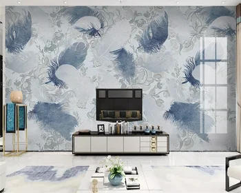 Beibehang Nový moderný minimalistický kvetinový vzor pierko textílie TV spálňa pozadí steny papiere domova tapety