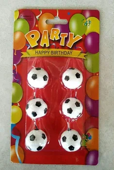 6 Ks/pack Roztomilý Šport Futbal Lopty na Futbal, Tvar Happy Birthday Parafínové Sviečky Cake Zdobenie Sviečok Strana Dodávky