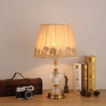 AOSONG Crystal Stolové Lampy, písací Stôl Svetlá Luxusné Moderné Moderné Textílie pre Foyer Obývacia Izba Office Tvorivé posteľová Izba Hotel