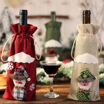 Horúce Nové Červené Víno, Šampanské Fľaša Kryt na Vianočný Večierok Domov Banquet Dekorácie Večera XH8Z