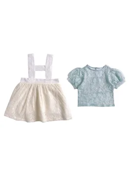 2020 Dievčatá, Baby, Letné Oblečenie Set Sladké Kvetinové Košele, Topy+čipky a Popruh Šaty Dievča Deti Princezná Vyhovuje Deti Oblečenie