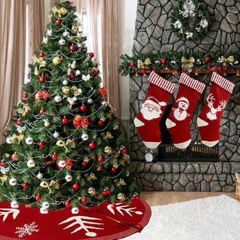 Móda Tvorivé Vianočný Strom Sukne Dekorácie snehové Vločky Vzor Pletený Koberec pre Domáce Stranu Rekvizity