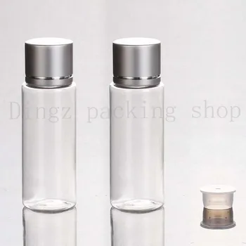 20ml Transparentné prázdne malé vzorky plastová fľaša,transparentná cestovných veľkosť kozmetické kontajner so striebornou čiapočkou spp PET fľaše