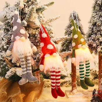 2020 vianočné ozdoby, Vianočné Anonymný Gnome LED Svetlo Vianočný Strom Visí Ozdoby Home Party Dekor festival Dekor