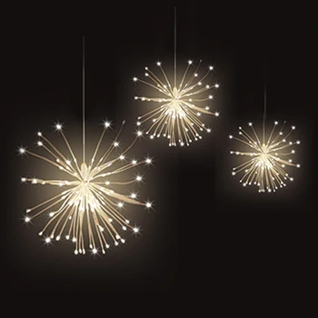 Festival Visí Starburst String Svetlá 100-200 Led DIY ohňostroj Medi Víla Garland vianočné osvetlenie vonkajšie Ligotať Svetlo