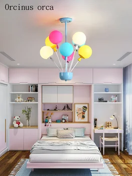 Cartoon tvorivé balón luster chlapci dievčatá spálňa, detská izba lampa moderného romantický farebné balóny lustre