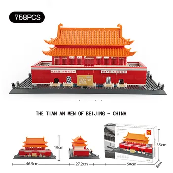 Wange 5218 Pekingu Slávny Tiananmen Architektúra Stavebné Bloky Skladačka Tehly Zmontované Súpravy, Hračky Pre Deti, Tvorca MOC