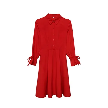 2020 Farbou Dlho Ženy Vintage Šaty Elegantné Tričko Šaty Dámske Elegantné Dlhý Rukáv Jeseň Zima Bežné Šaty