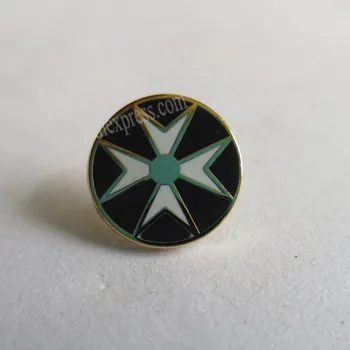 Veľkoobchod Slobodomurárstva Preklopke Kolíky Odznak Mason Freemason LPM057 Čierny Kríž Rytieri Templar poradie Knights of Malta 1 cm