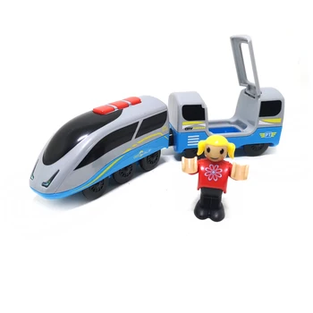 Elektrické, magnetické vlaku, detské autíčka, drevené koľajového vozidla kompatibilné s drevenými vlak železničnej vozíka deti darček hračka