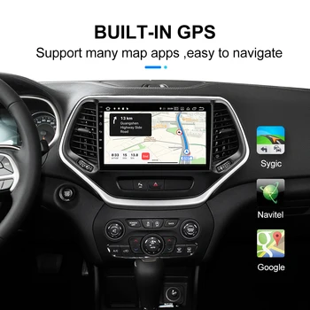 Android 10.0 Auto Multimediálny Prehrávač Pre Jeep Cherokee-2018 Autoradio s GPS Navigácie IPS Displej Stereo RDS WIFI Headunit