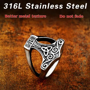 Ocele vojak z nehrdzavejúcej ocele amulet viking mužov krúžok titánové ocele populárny charakter nordic šperky