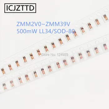 ZMM6V2 6.2 V ZMM6V8 6.8 V ZMM7V5 7.5 V ZMM8V2 8.2 V ZMM9V1 9.1 V ZMM10 10V ZMM11 11V ZMM12 12V ZMM13 13V 1206 LL34 0,5 W 500mW SOD-80